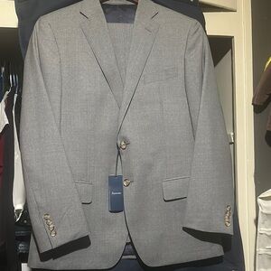 Faconnable Gray Suit Jacket Modern Fit